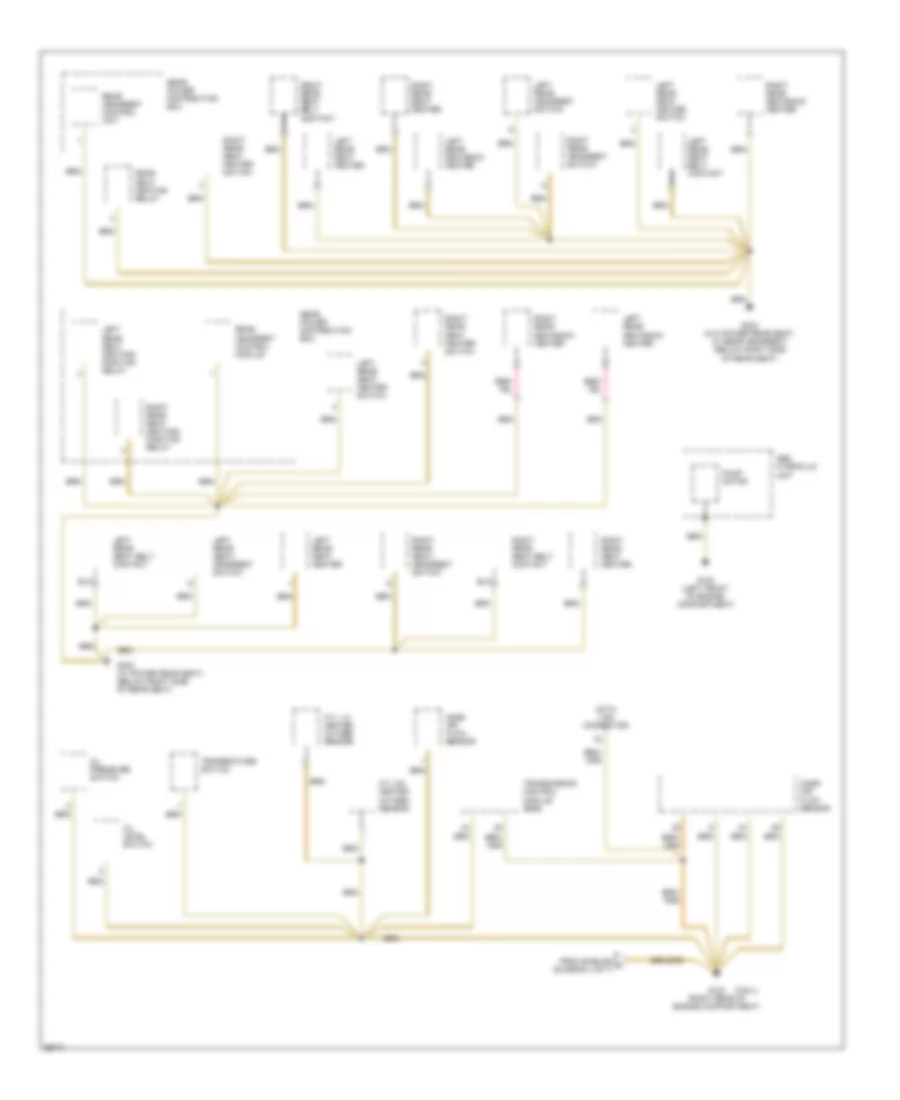 Ground Distribution Wiring Diagram 3 of 7 for BMW 740i 1993