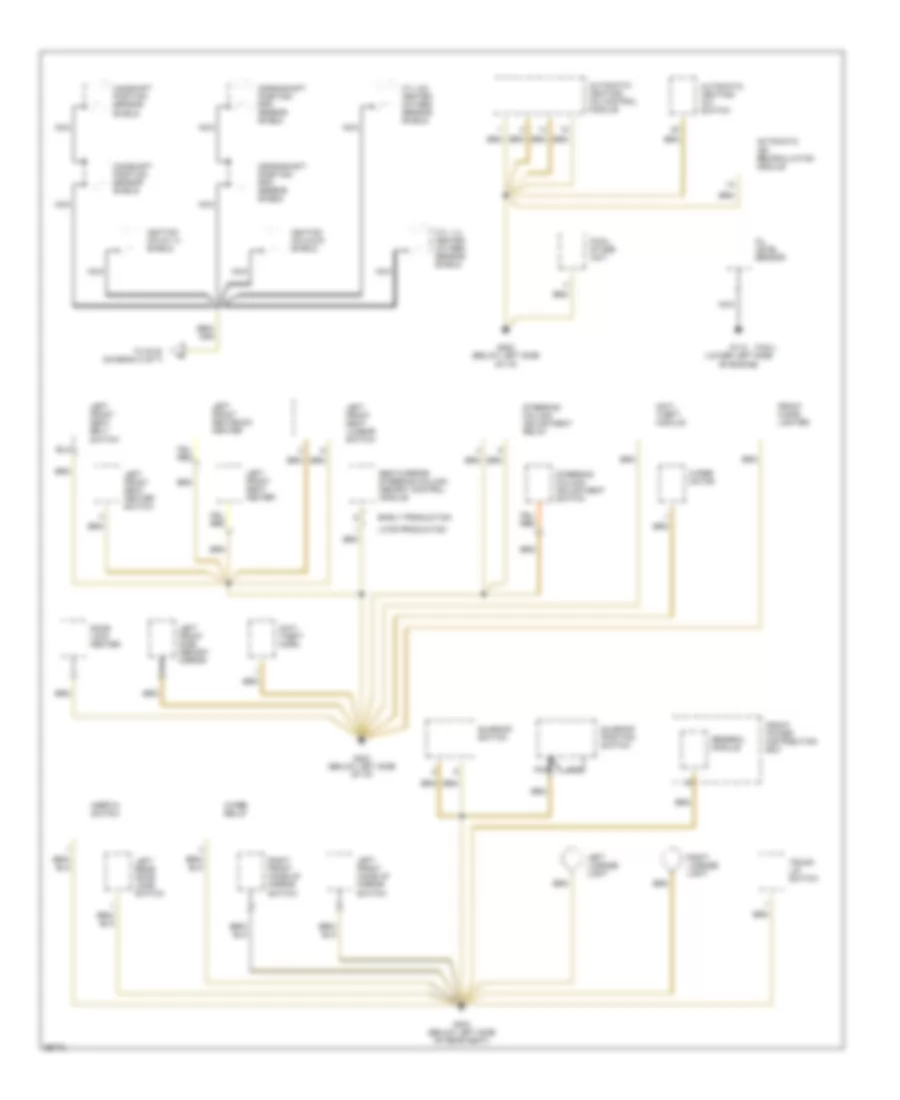Ground Distribution Wiring Diagram (4 of 7) for BMW 740i 1993