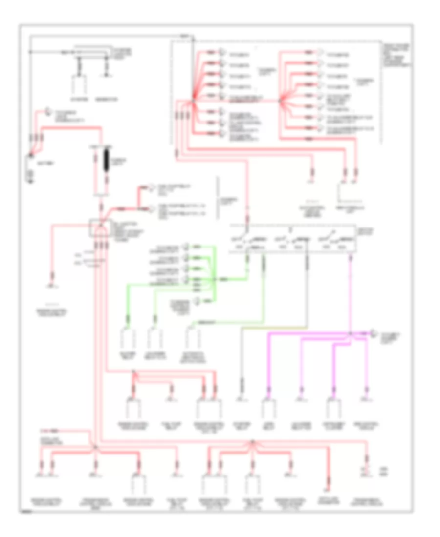 Power Distribution Wiring Diagram 1 of 7 for BMW 740i 1993