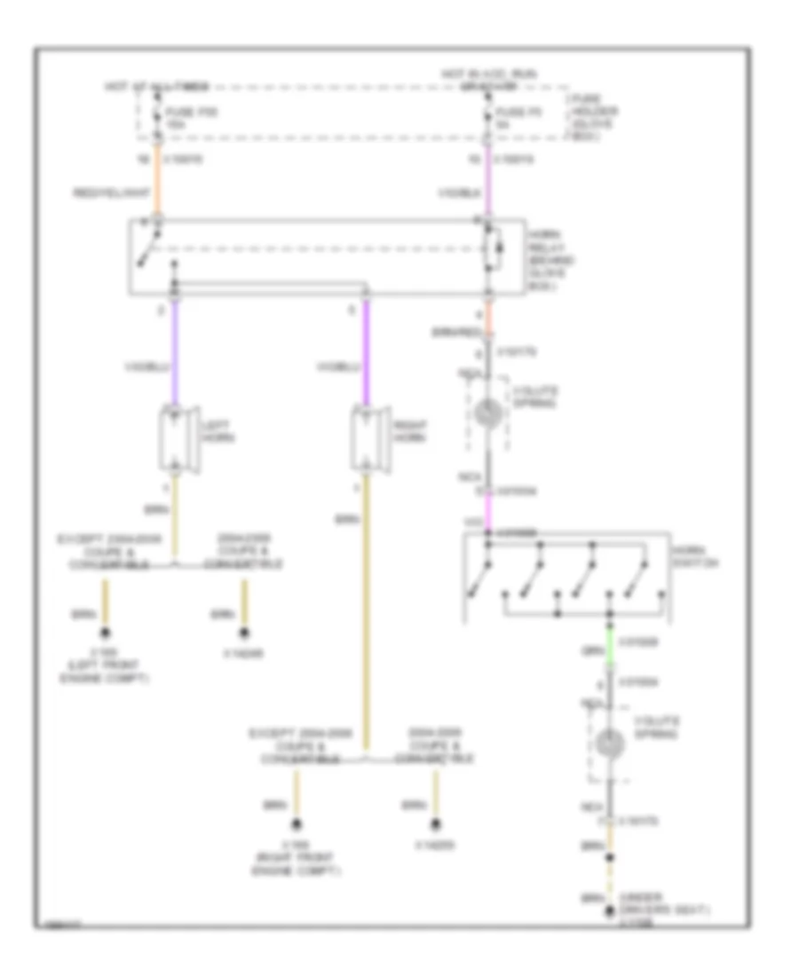 Horn Wiring Diagram for BMW 325xi 2004