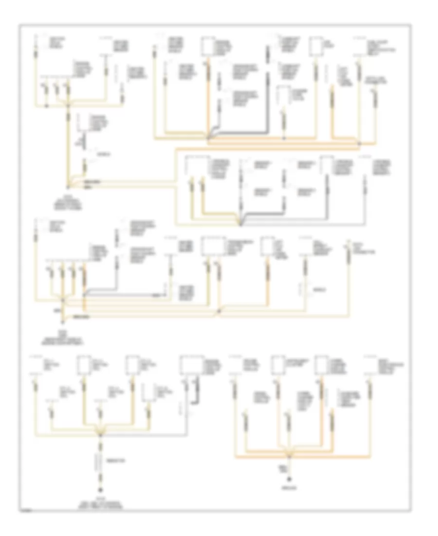 Ground Distribution Wiring Diagram (3 of 5) for BMW 318i 1994