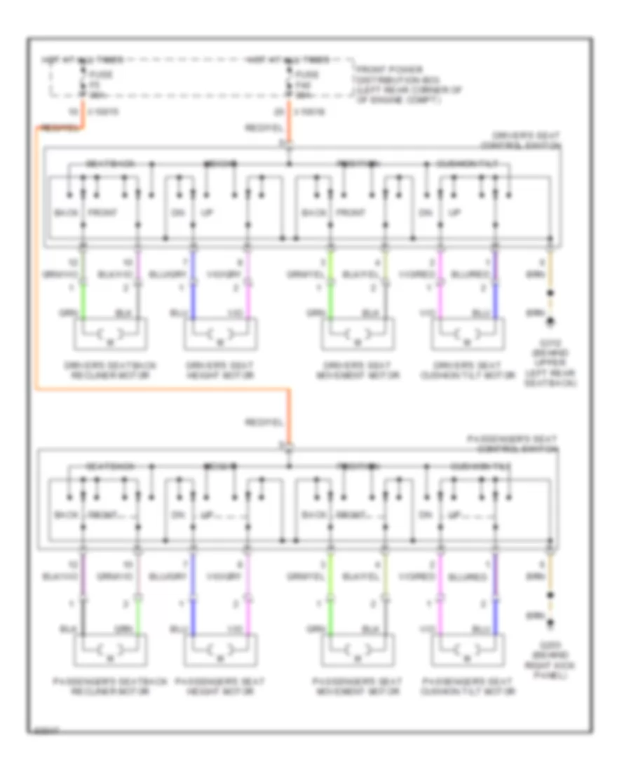 Driver Power Seat Wiring Diagram for BMW 318i 1994