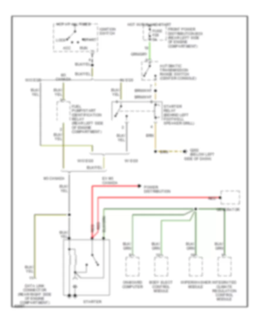 Starting Wiring Diagram, Early Production for BMW 318i 1994
