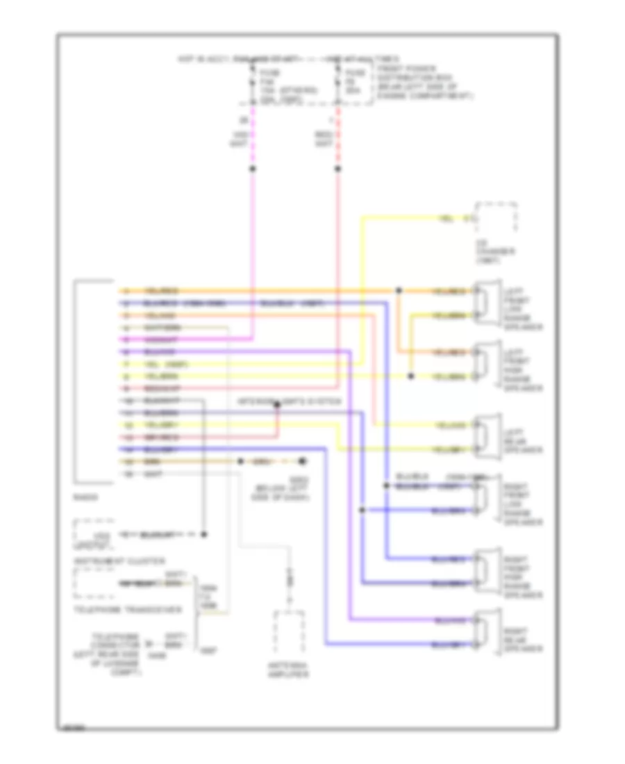 Radio Wiring Diagrams, 6 Speaker System for BMW 325i 1994