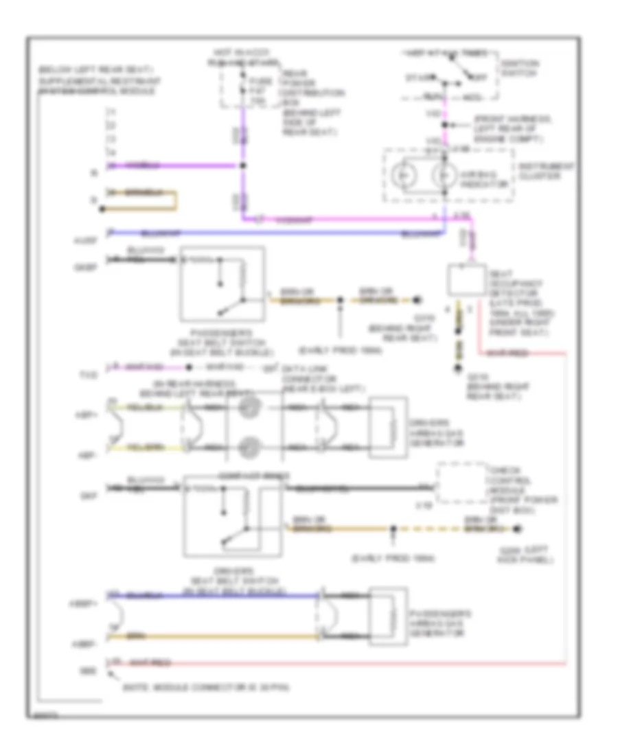 Supplemental Restraint Wiring Diagram for BMW 525i 1994