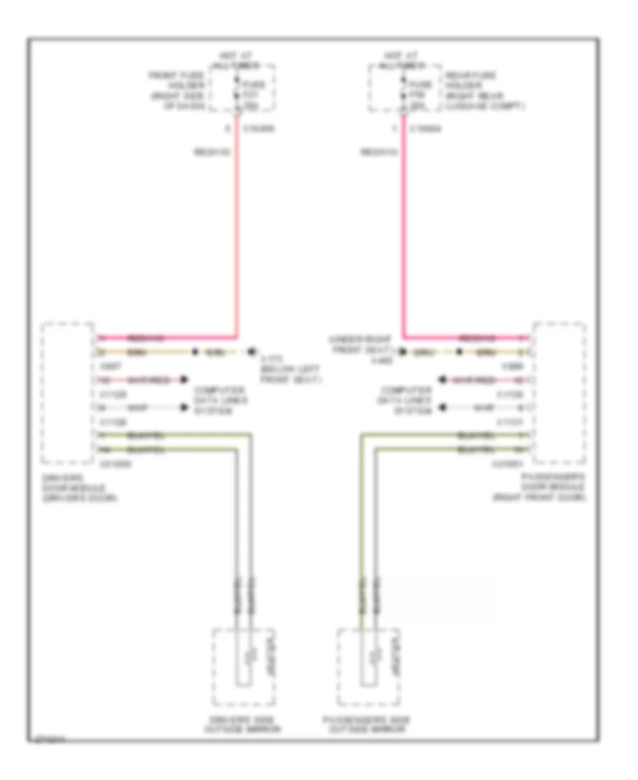 Heated Mirrors Wiring Diagram for BMW 745i 2004