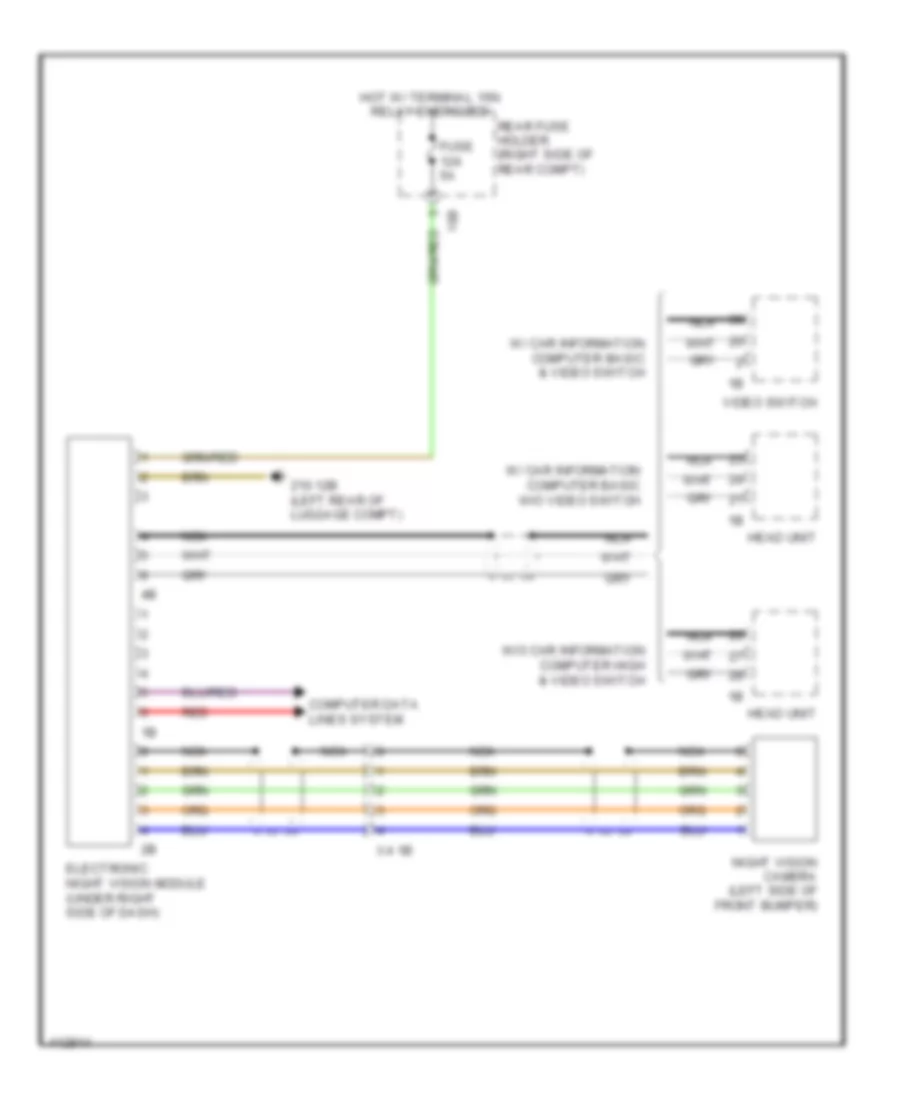 Electronic Night Vision Wiring Diagram, Late Production for BMW ActiveHybrid 5 2013