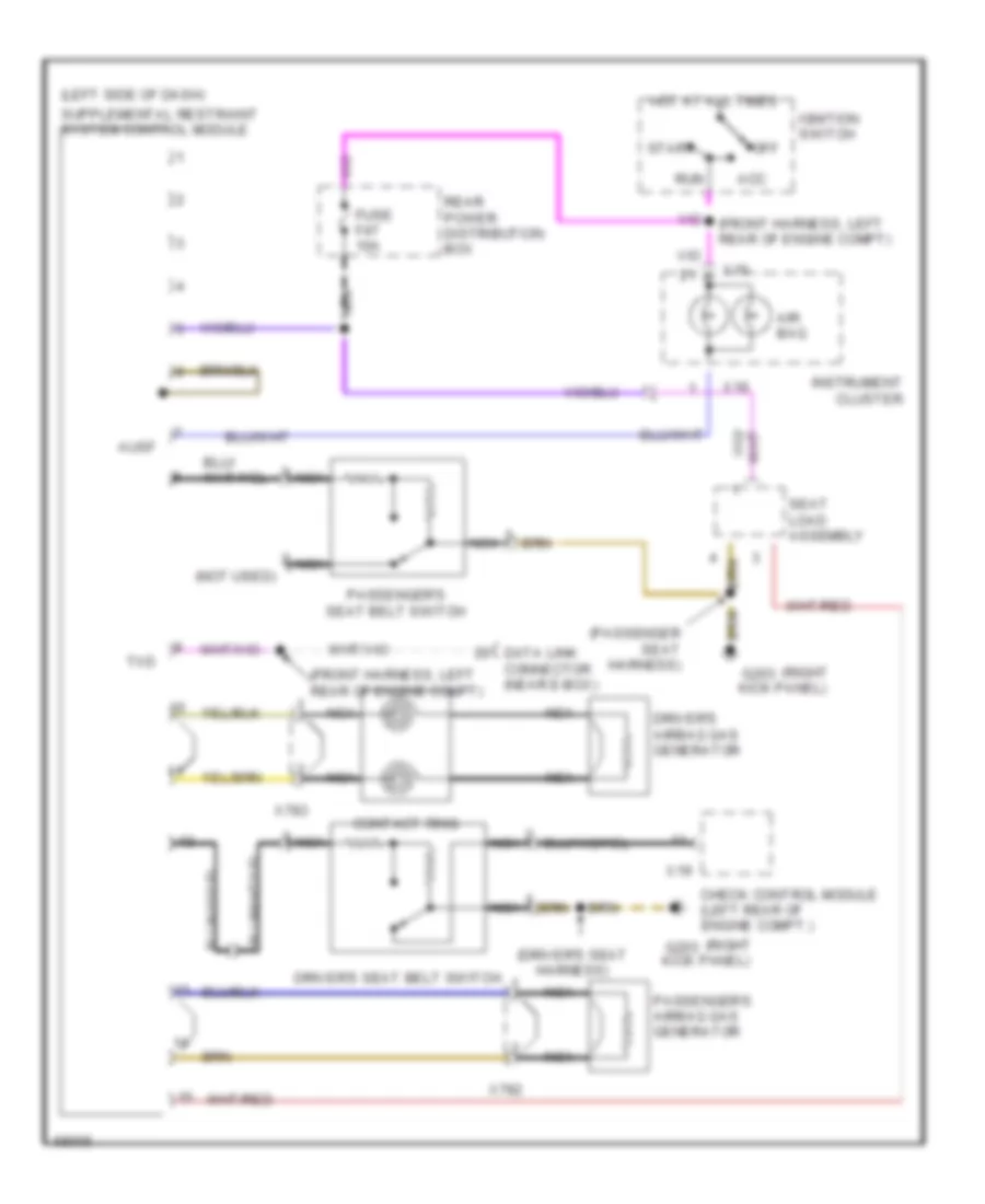 Supplemental Restraint Wiring Diagram for BMW 740i 1994