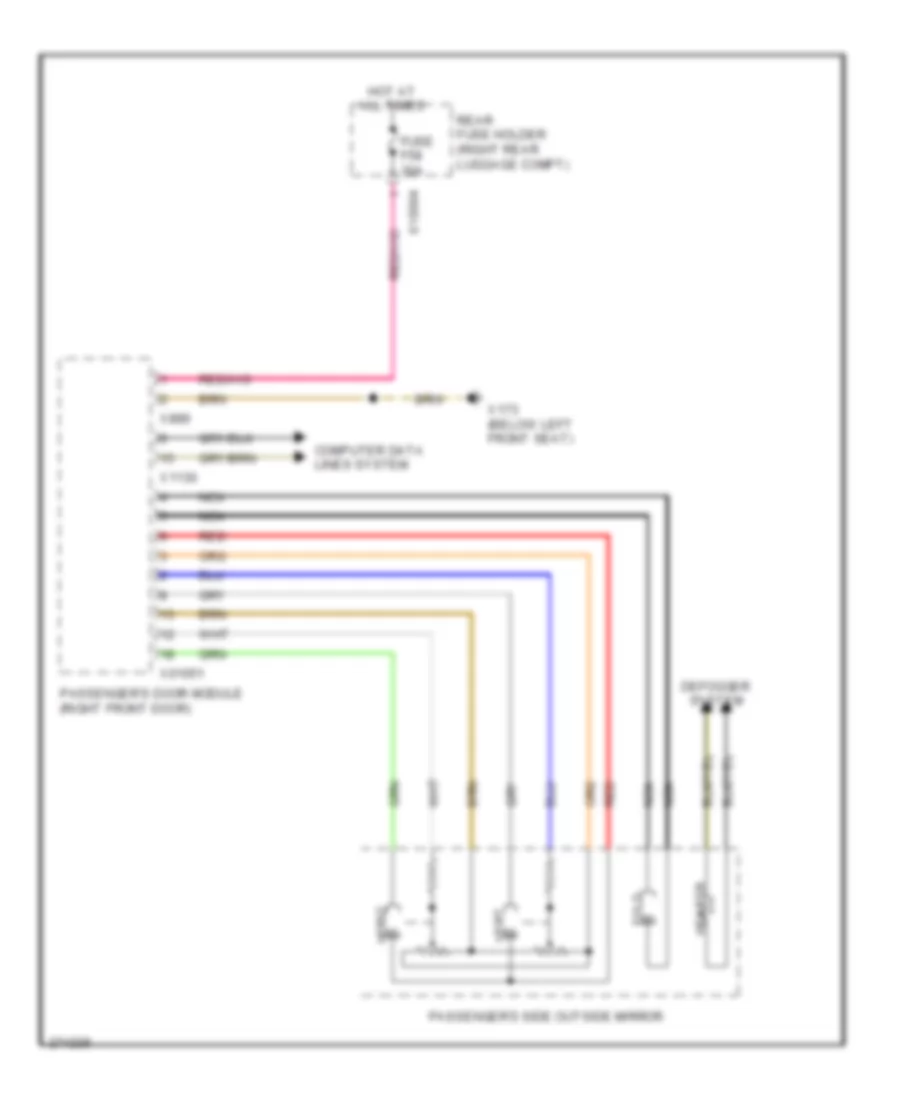 Passenger s Mirror Wiring Diagram for BMW 760Li 2004