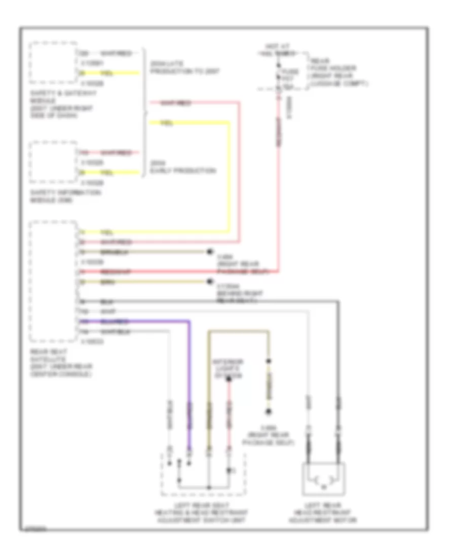 Left Rear Head Restraint Wiring Diagram for BMW 760Li 2004