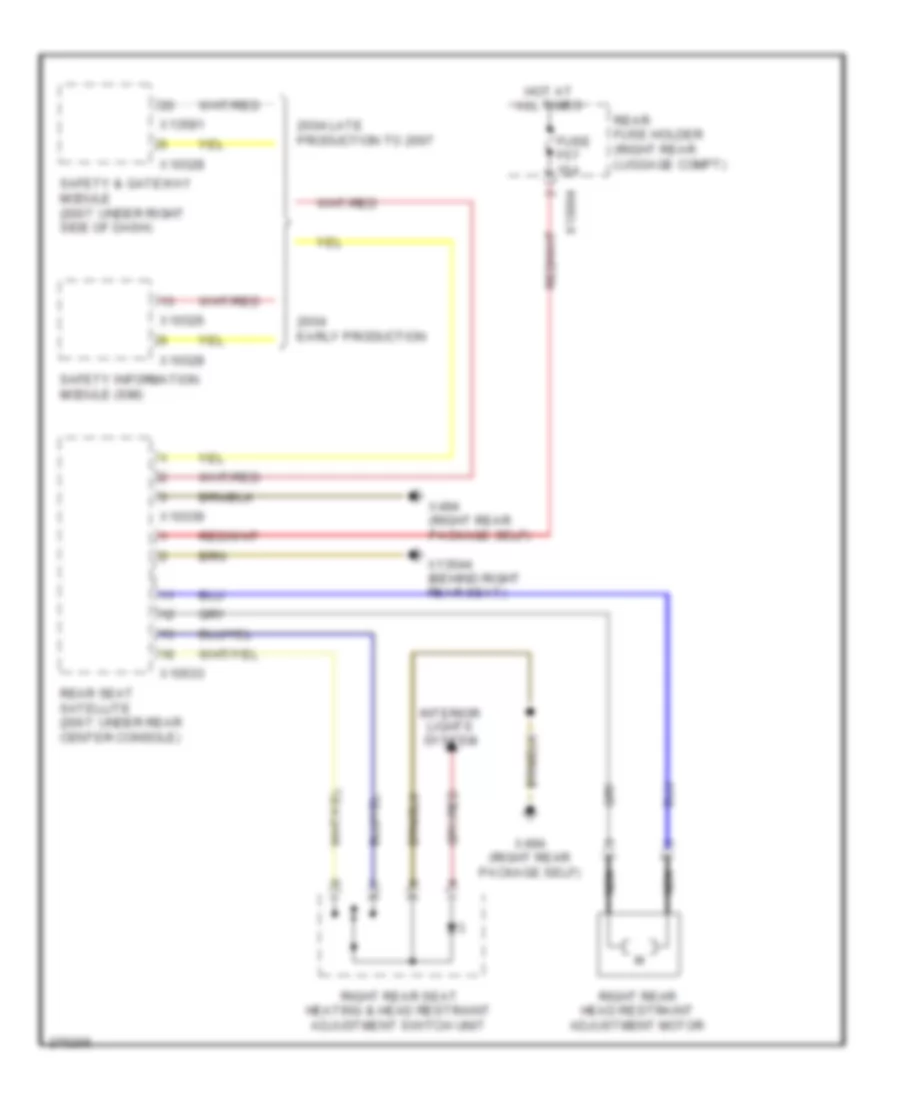 Right Rear Head Restraint Wiring Diagram for BMW 760Li 2004