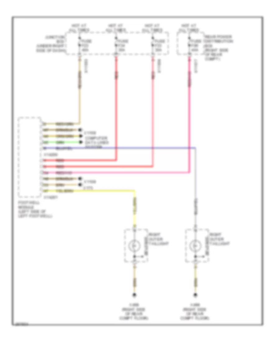 Back up Lamps Wiring Diagram for BMW X5 30i 2007