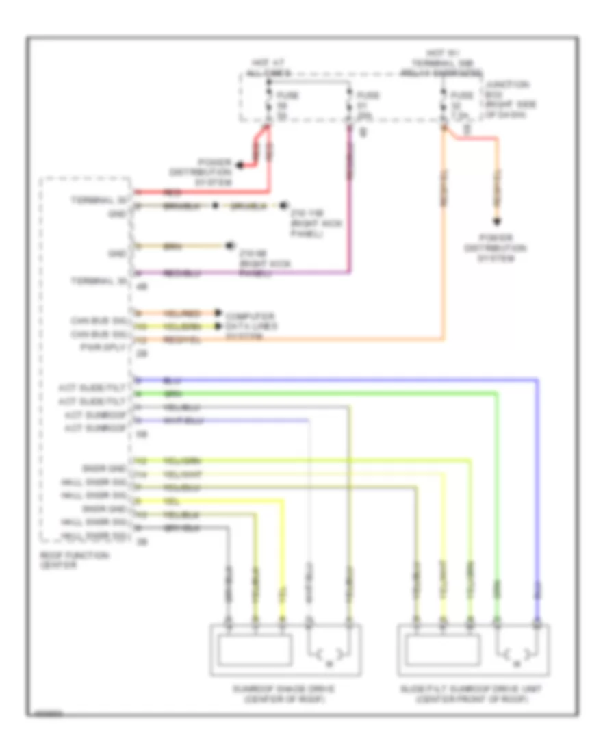 Power TopSunroof Wiring Diagram for BMW 760Li 2014