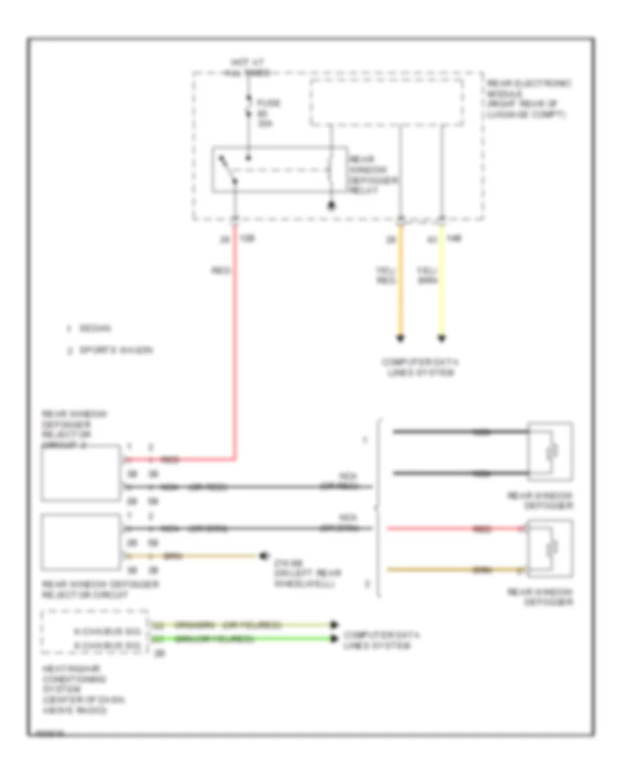 Rear Defogger Wiring Diagram for BMW ActiveHybrid 3 2014