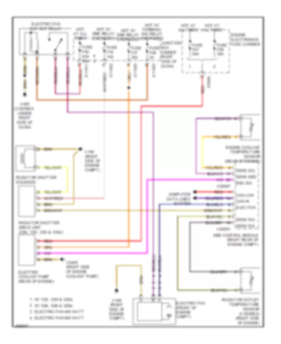 Cooling Fan Wiring Diagram for BMW 328i 2008