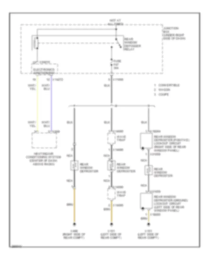 Defoggers Wiring Diagram for BMW 328xi 2008