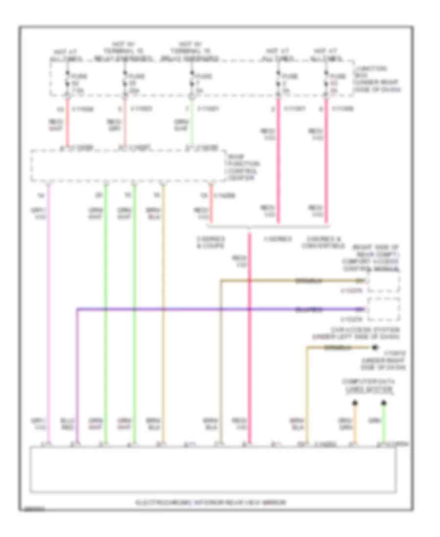 Electrochromic Mirror Wiring Diagram for BMW 328xi 2008