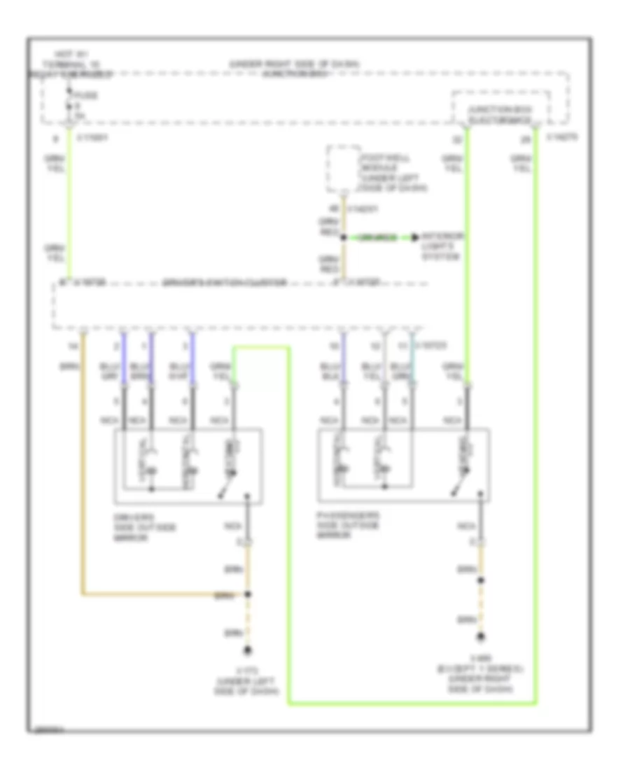 Power Mirrors Wiring Diagram with Heated Mirrors for BMW 328xi 2008