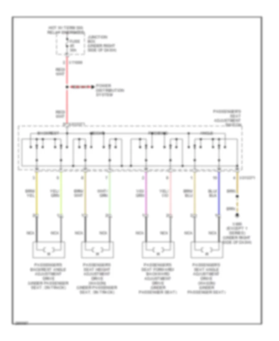 Passenger Power Seat Wiring Diagram for BMW 328xi 2008