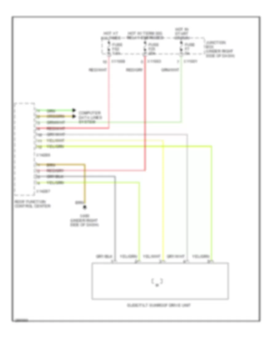 Sunroof Wiring Diagram for BMW 328xi 2008