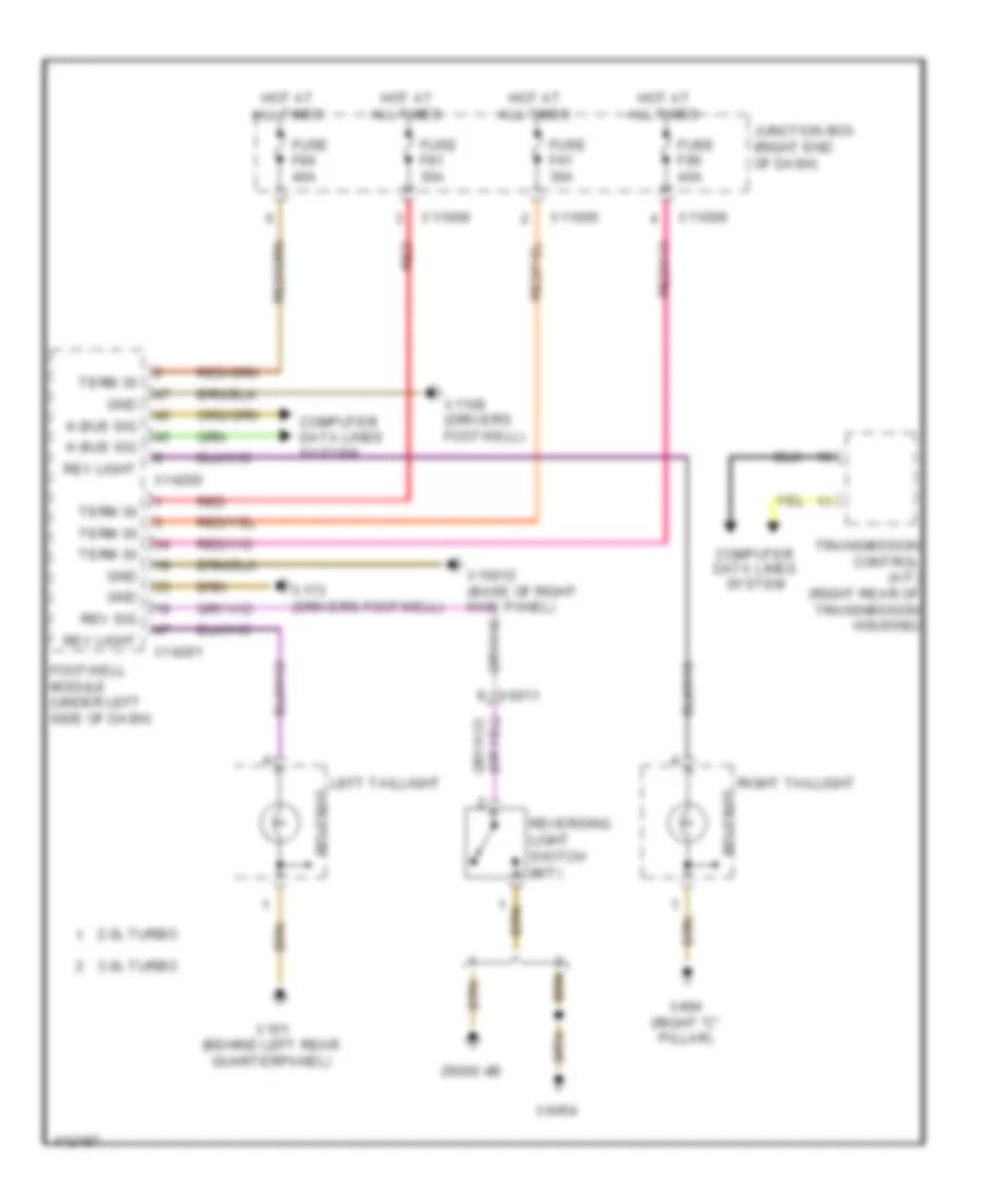 Backup Lamps Wiring Diagram for BMW X1 28i 2013