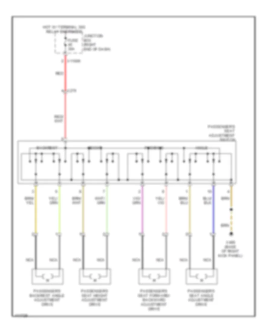 Passenger Power Seat Wiring Diagram for BMW X1 28i 2013