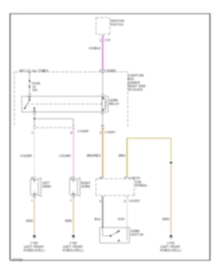 Horn Wiring Diagram for BMW X5 30i 2001