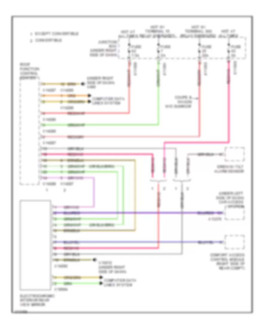 Electrochromic Mirror Wiring Diagram for BMW 335xi 2010