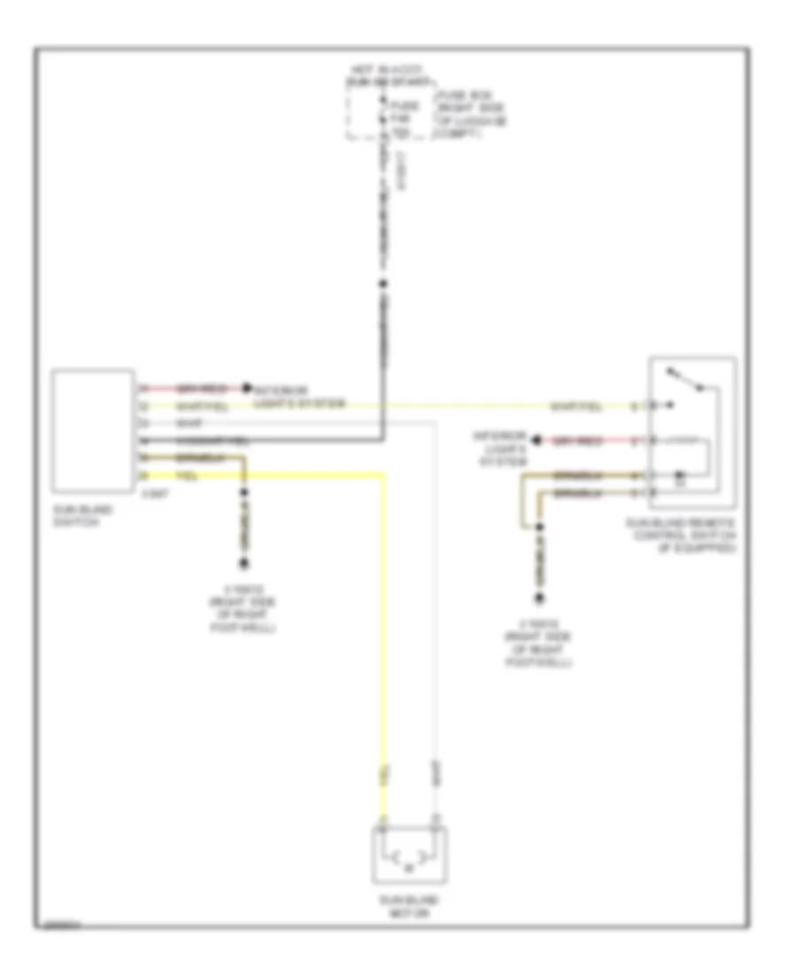 Roller Sun Blind Wiring Diagram for BMW 740iL 1996
