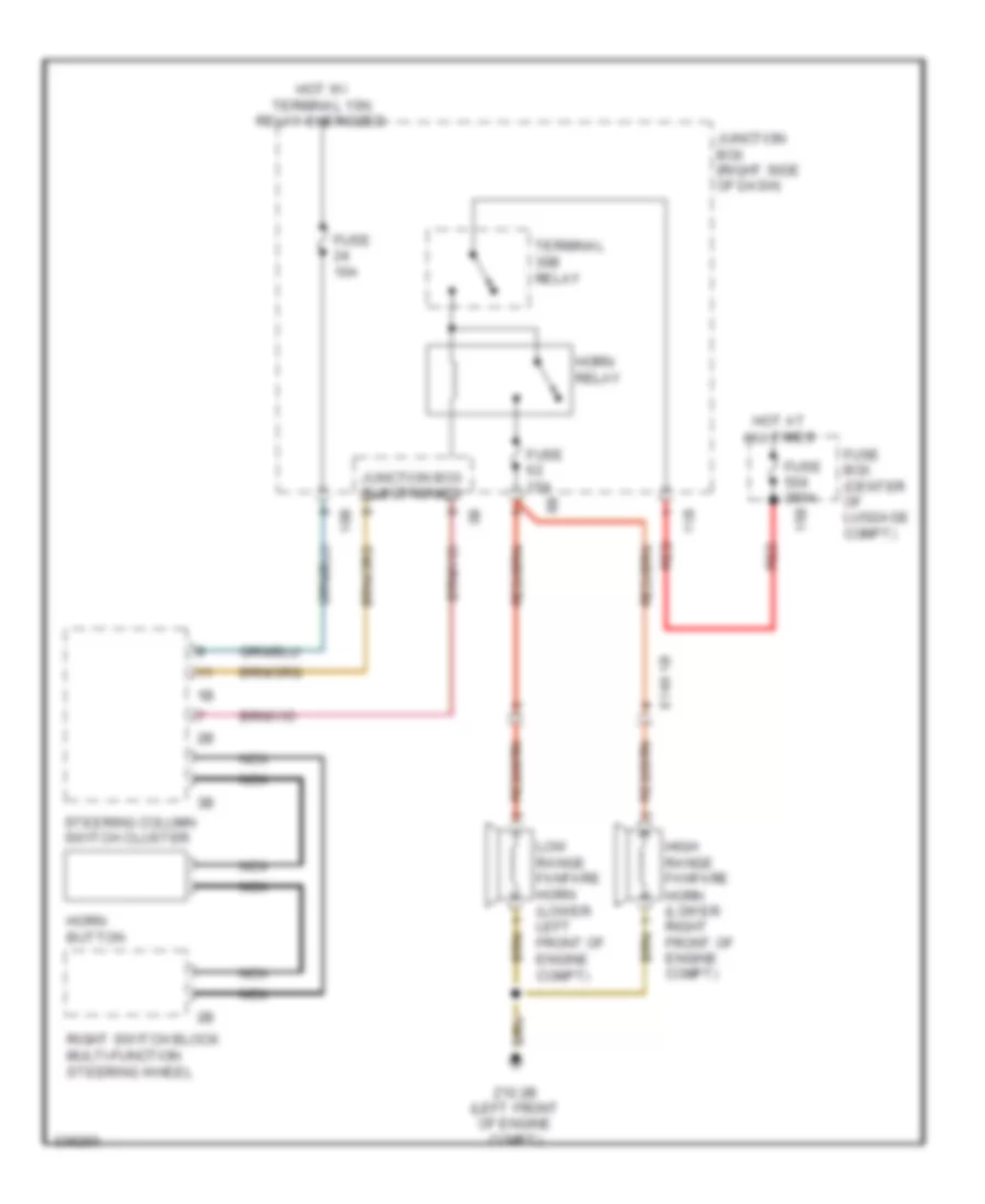Horn Wiring Diagram for BMW 750Lxi 2010