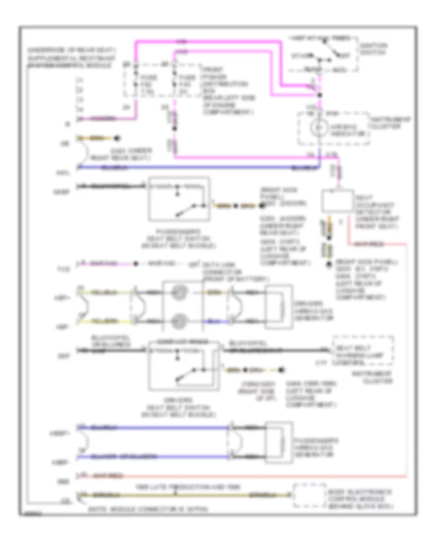 Supplemental Restraints Wiring Diagram for BMW M3 1996