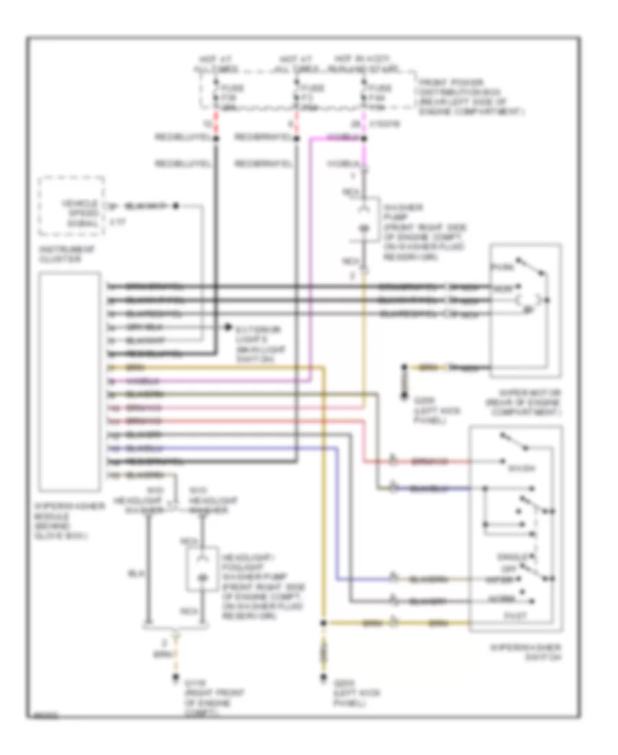 Электросхема стеклоочистителя, дворников и омывателя, Канада для BMW Z3 1996