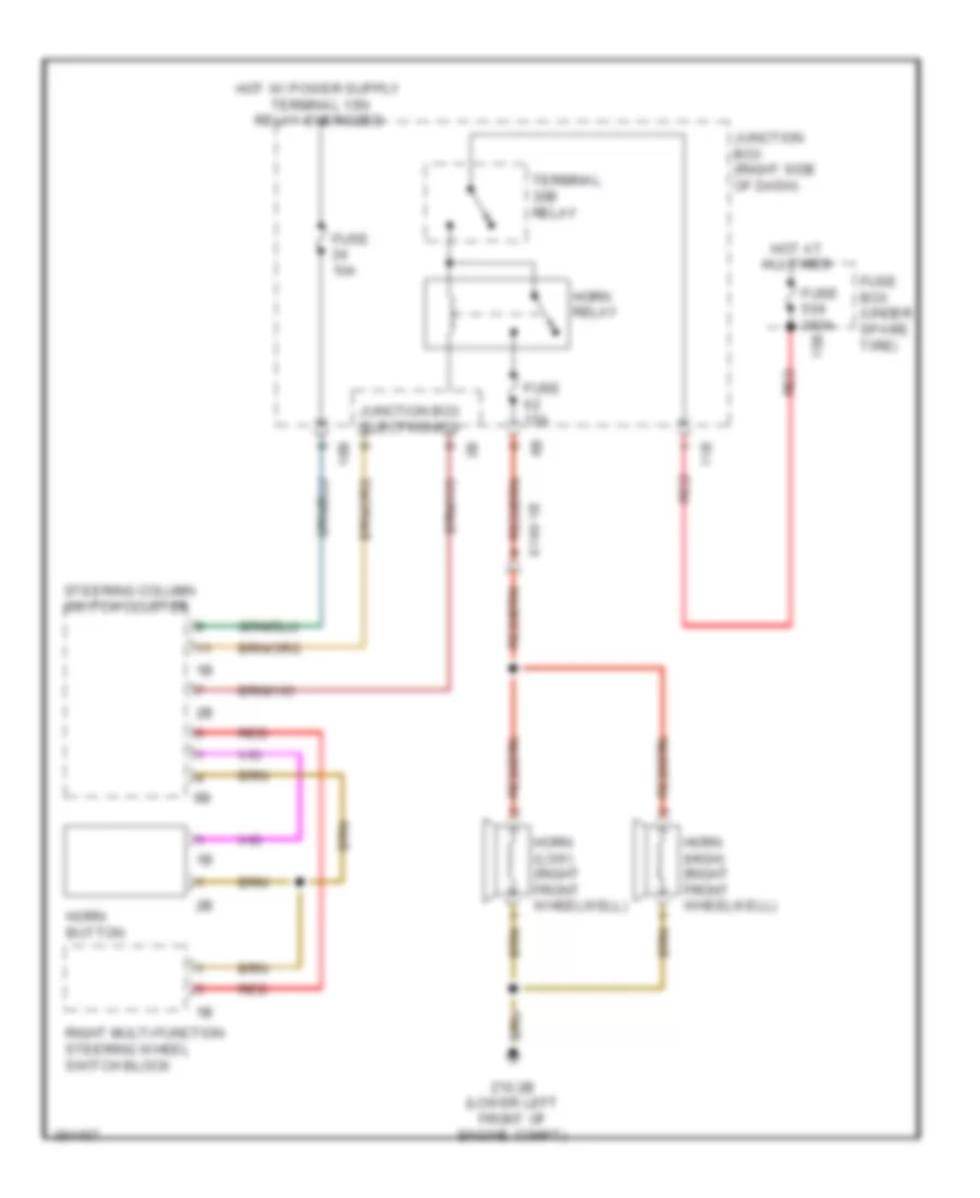 Horn Wiring Diagram for BMW 535xi 2012