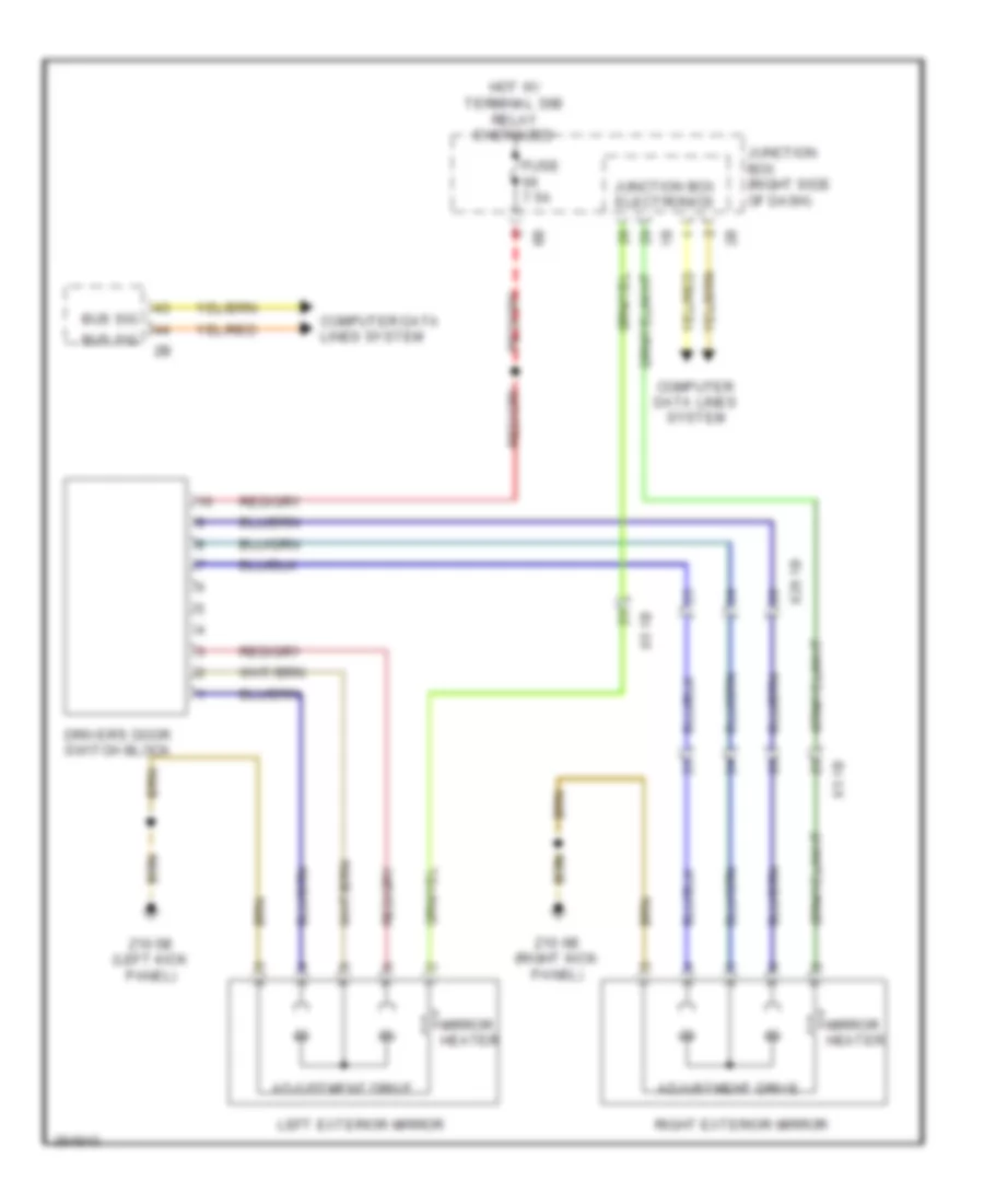 Memory Mirrors Wiring Diagram without LIN bus Function for BMW 535xi 2012