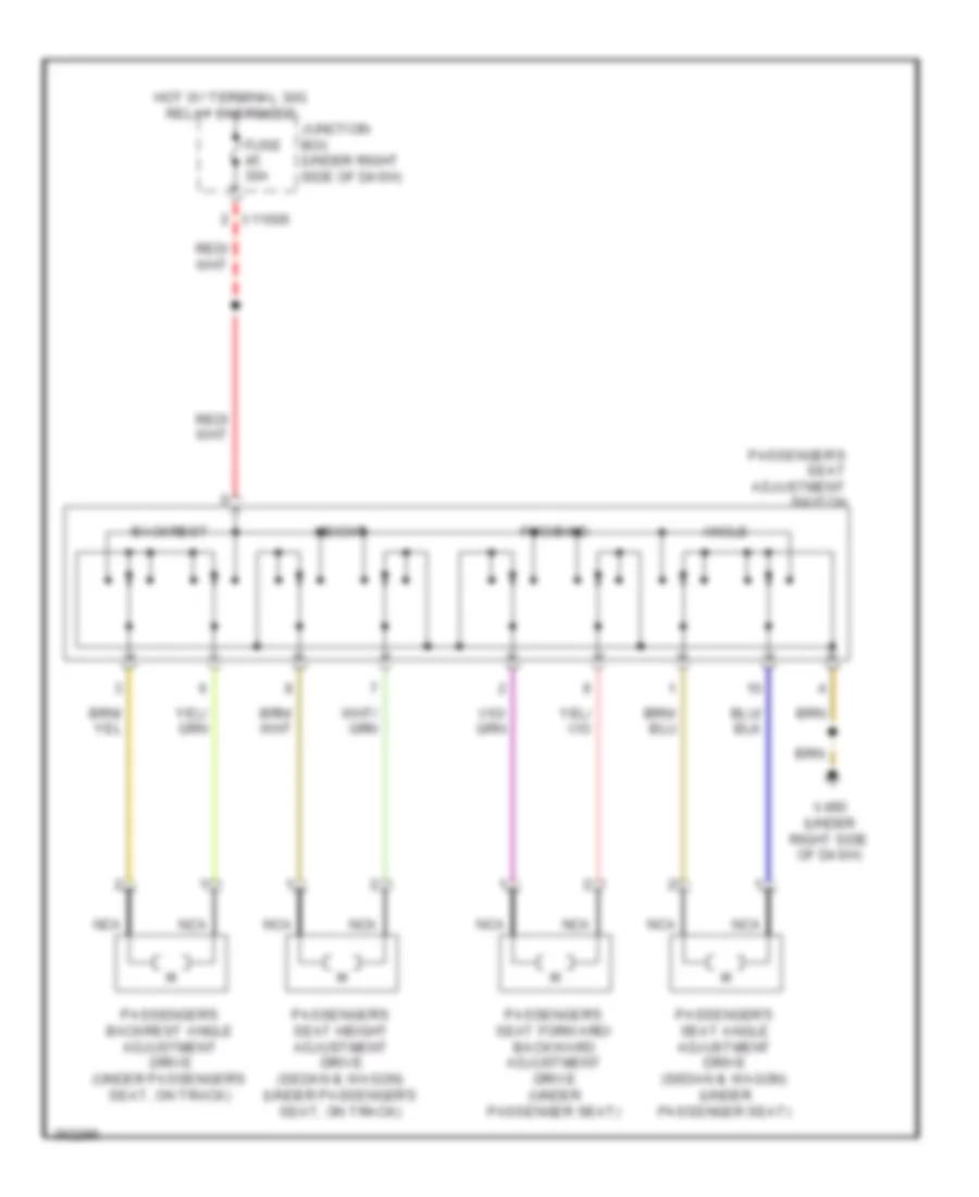 Passenger Power Seat Wiring Diagram for BMW 328i 2011