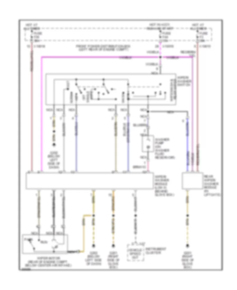 Электросхема стеклоочистителя, дворников и омывателя, США для BMW 318ti 1997