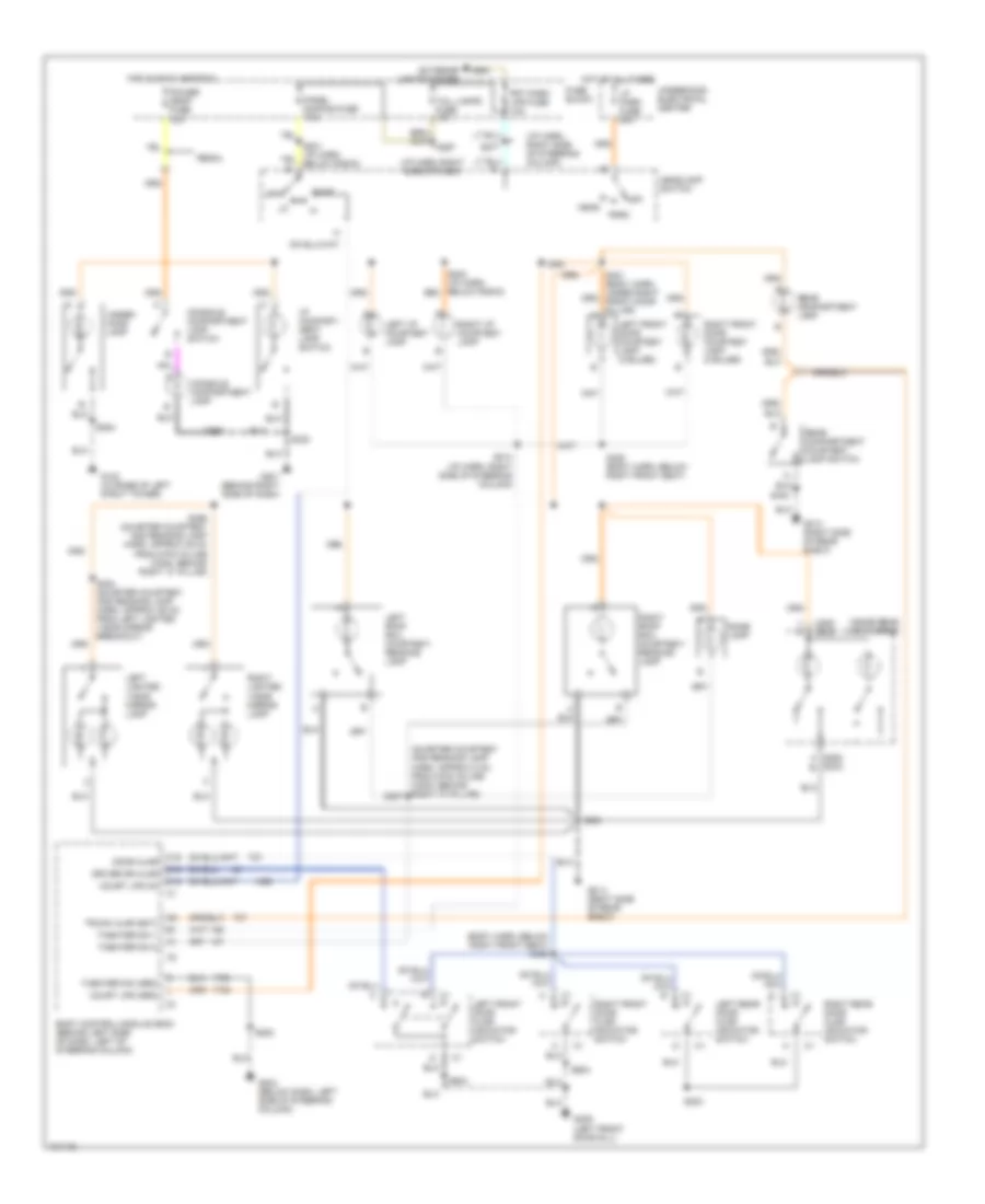 Электросхема подсветки для Buick Century Custom 1998