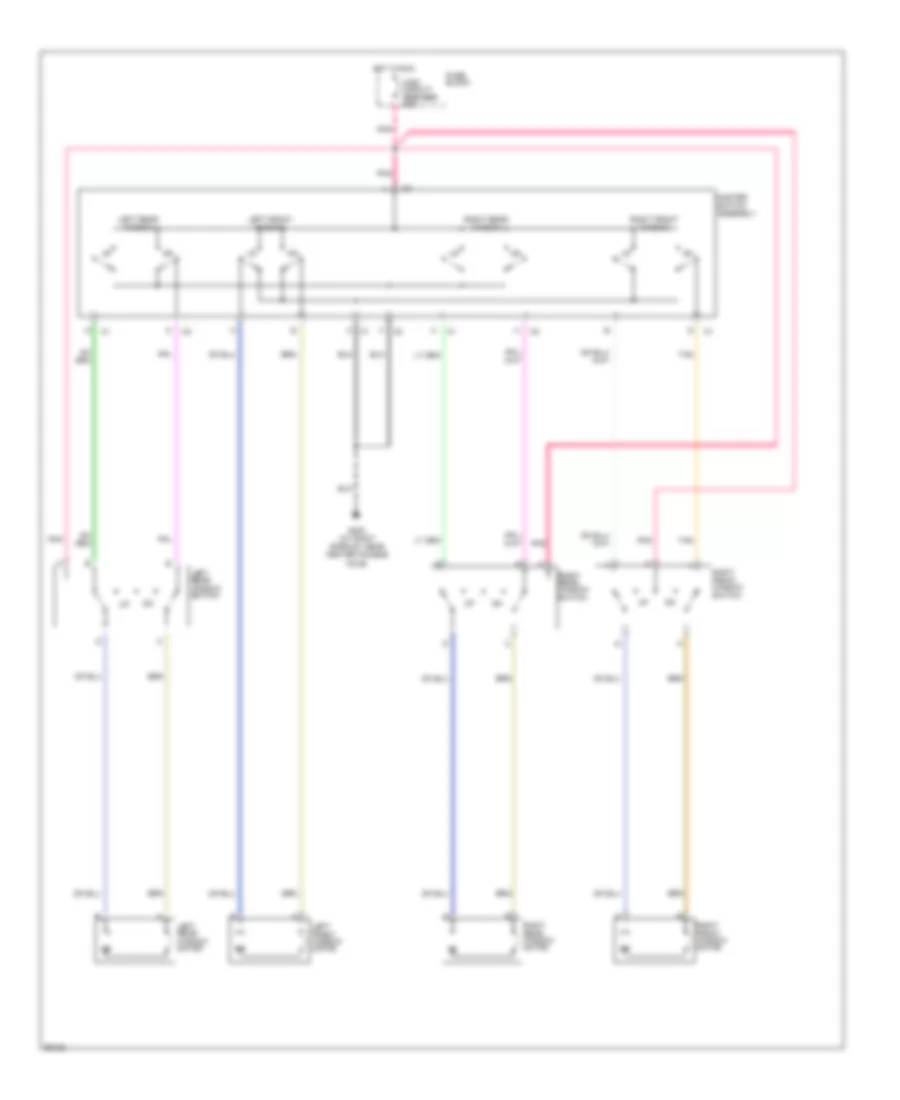 Электросхема стеклоподъемников, 4 двери для Buick Century Custom 1990