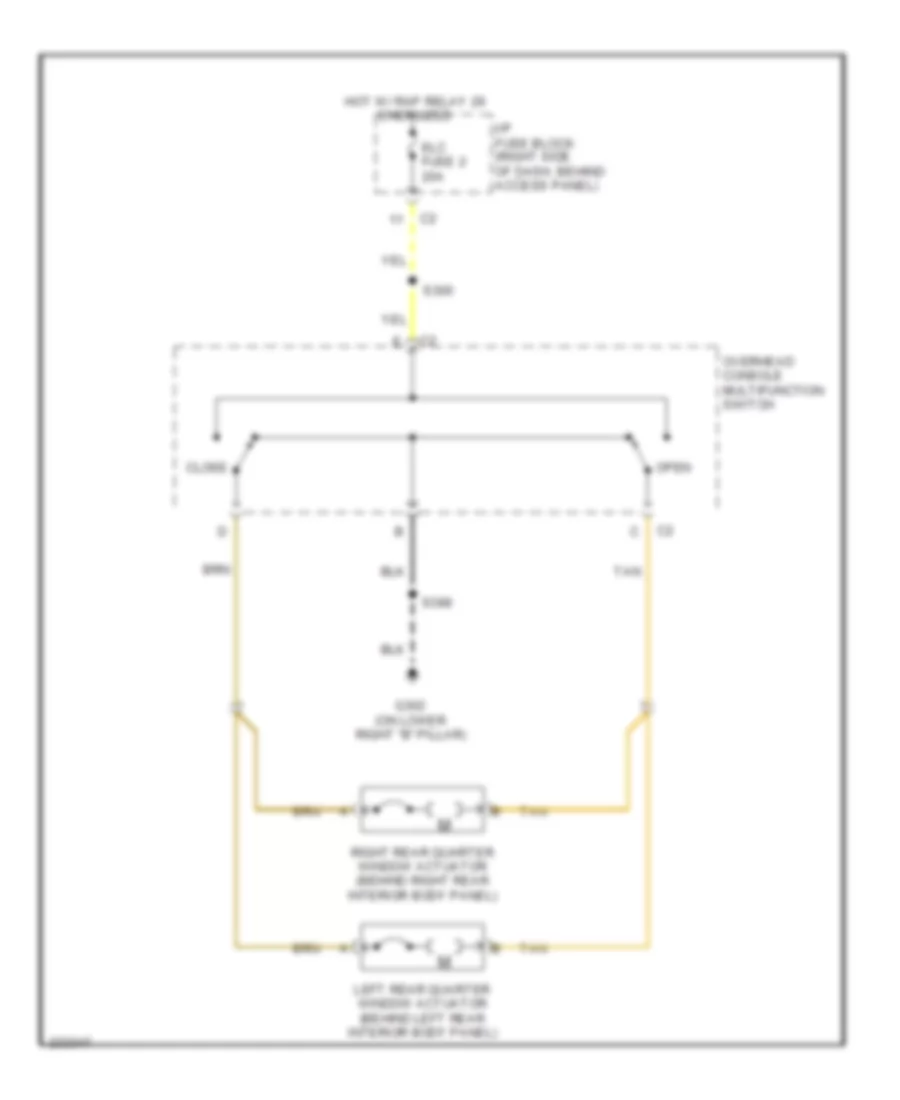 задний Windows Wiring Diagram четверти для Buick Terraza CX 2007