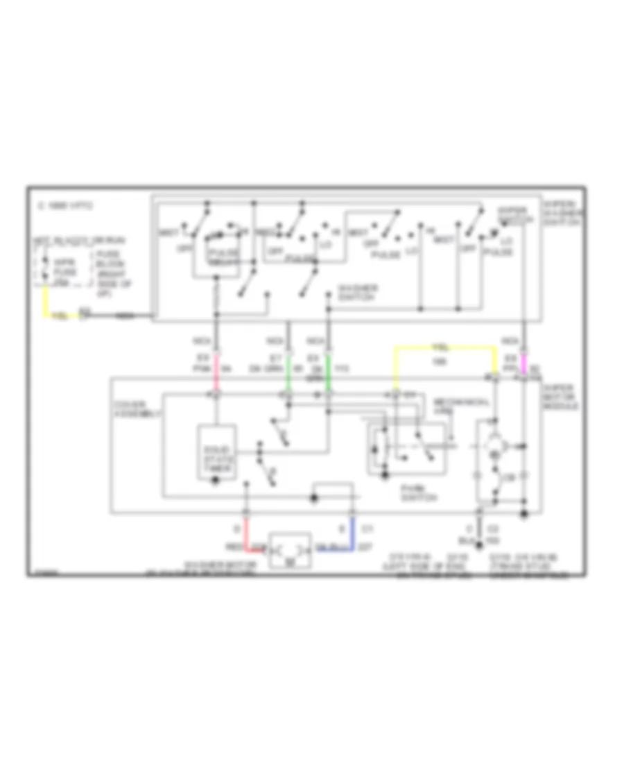 Электросхема передних стеклоочистителей дворников и омывателя лобового стекла для Buick Century Special 1995