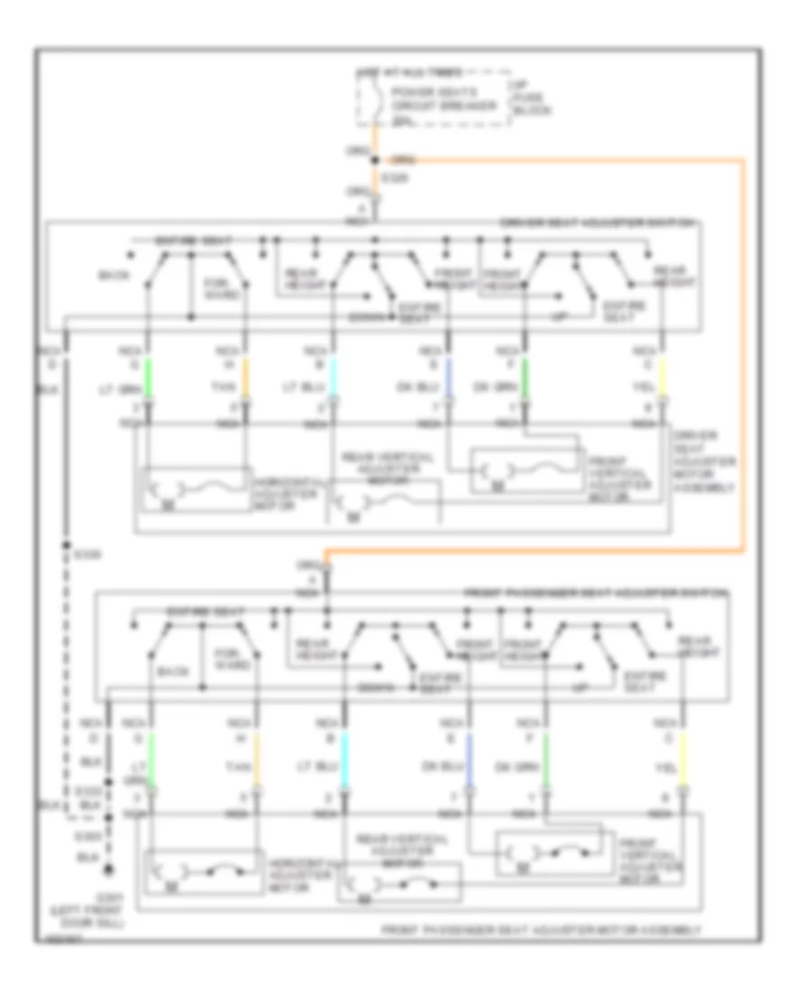 Электросхема привода сидений с 6 путями для Buick Century Limited 2002