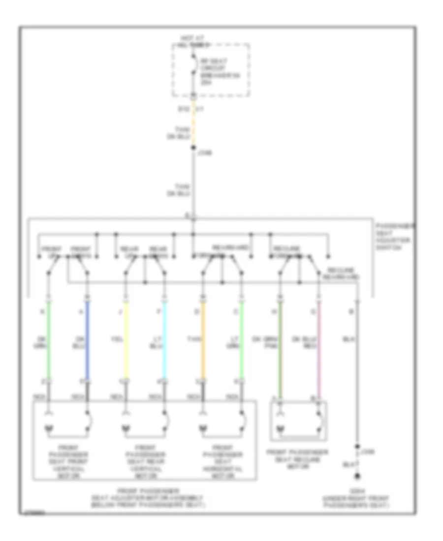 Электросхема привода пассажирского сиденья с 8 путями для Buick Lucerne CXL 2008