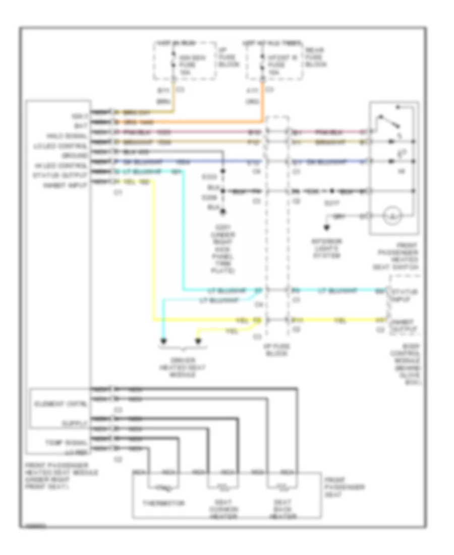 Электросхема подогрева пассажирского сиденья для Buick Park Avenue 2003