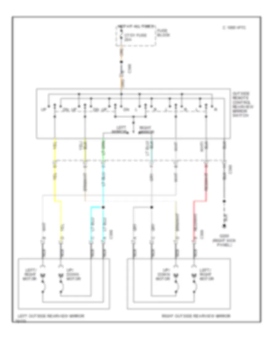 Электросхема привода зеркал для Buick Century Limited 1996