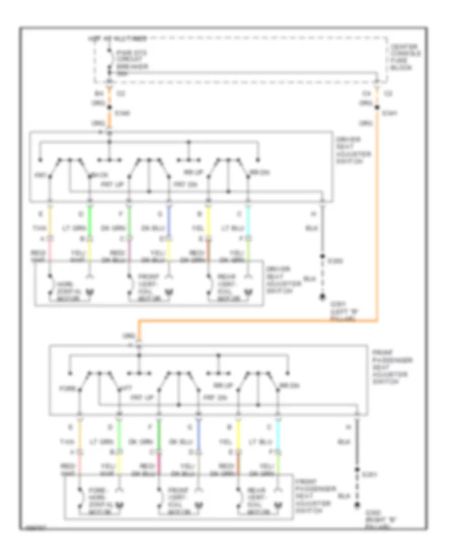 Электросхема привода сидений с 6 путями для Buick Rendezvous CXL 2003