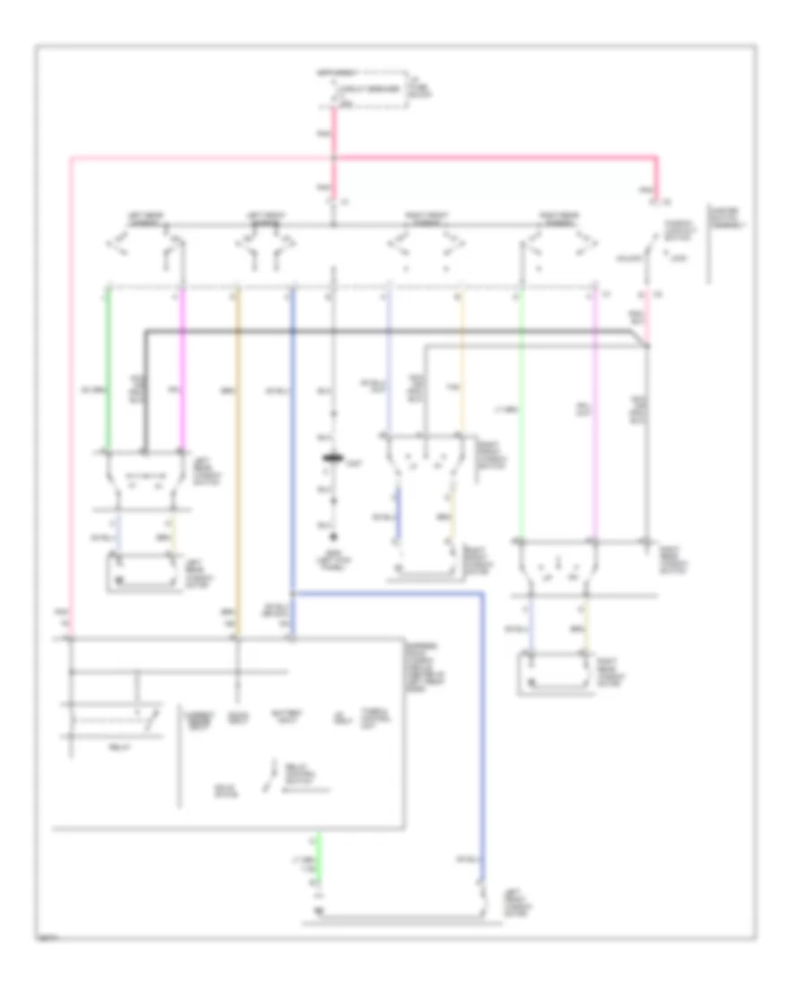 Электросхема стеклоподъемников для Buick LeSabre Limited 1992