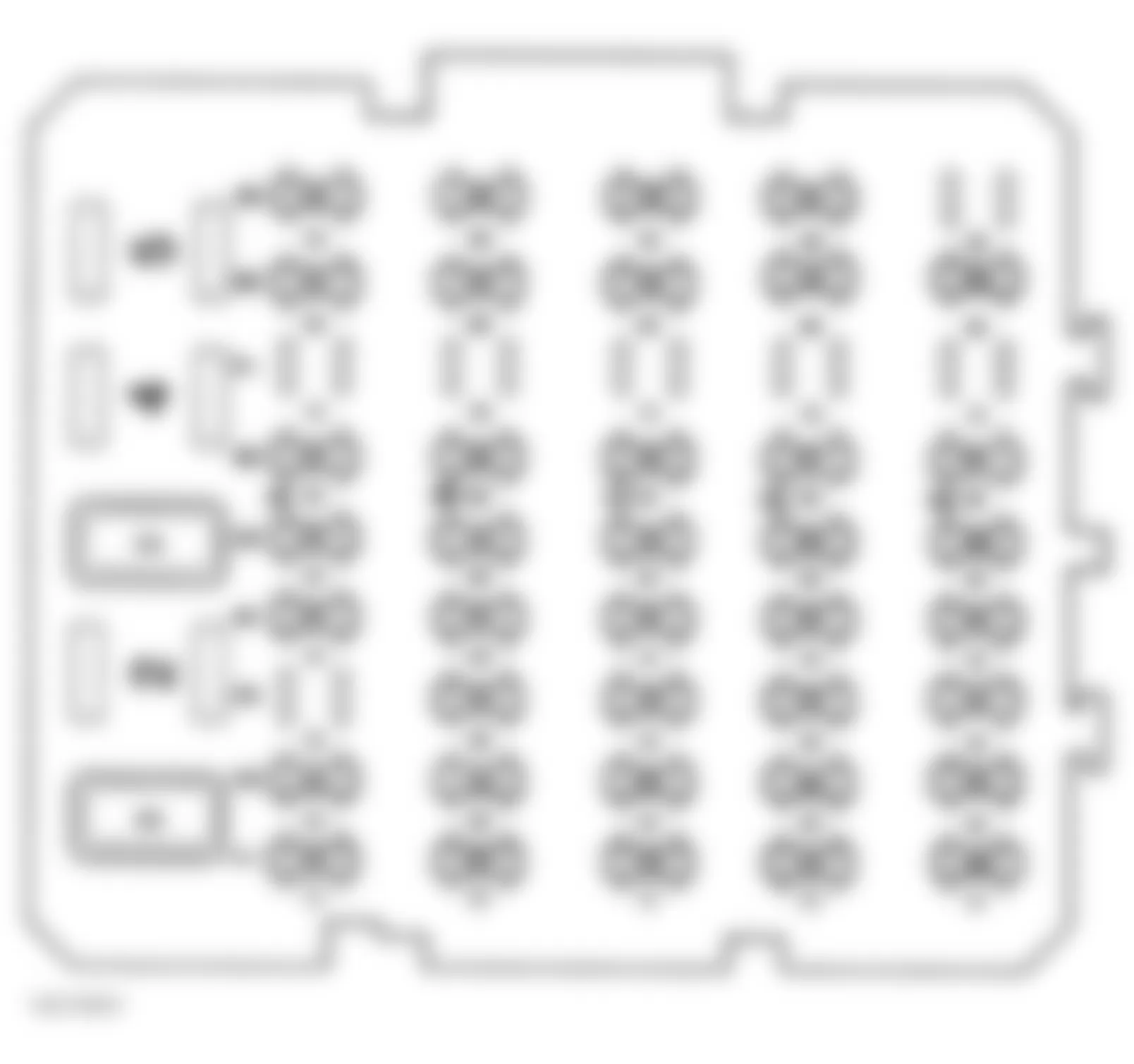Buick LeSabre Limited 1997 - Component Locations -  Identifying Instrument Panel Fuse Block Components