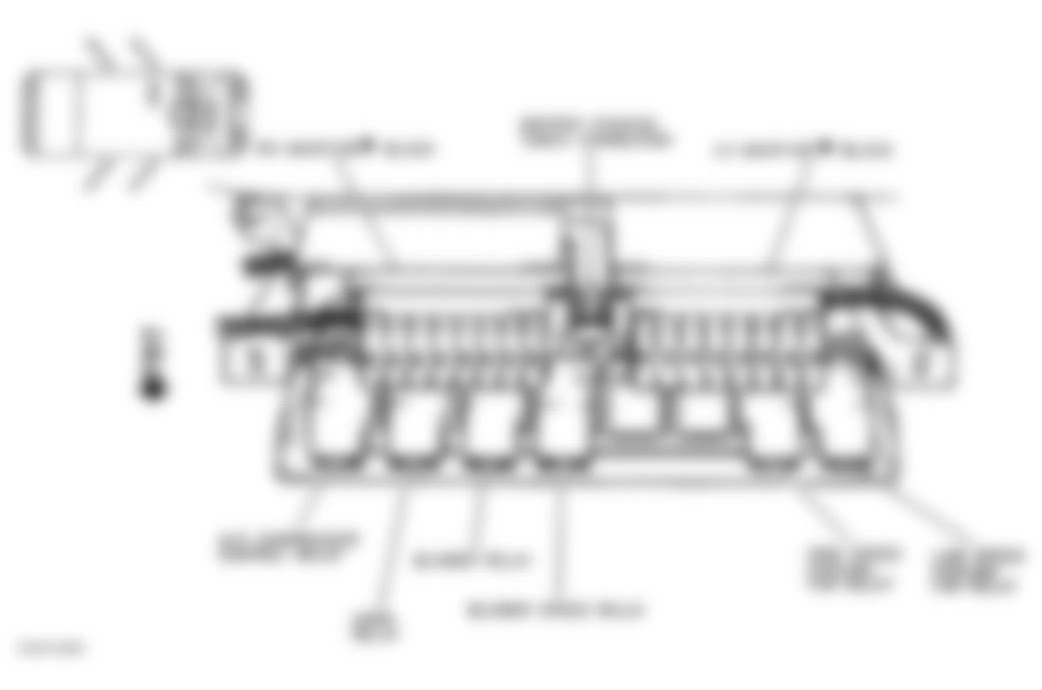 Buick LeSabre Limited 1997 - Component Locations -  Identifying Underhood Maxi Fuse Block Relays