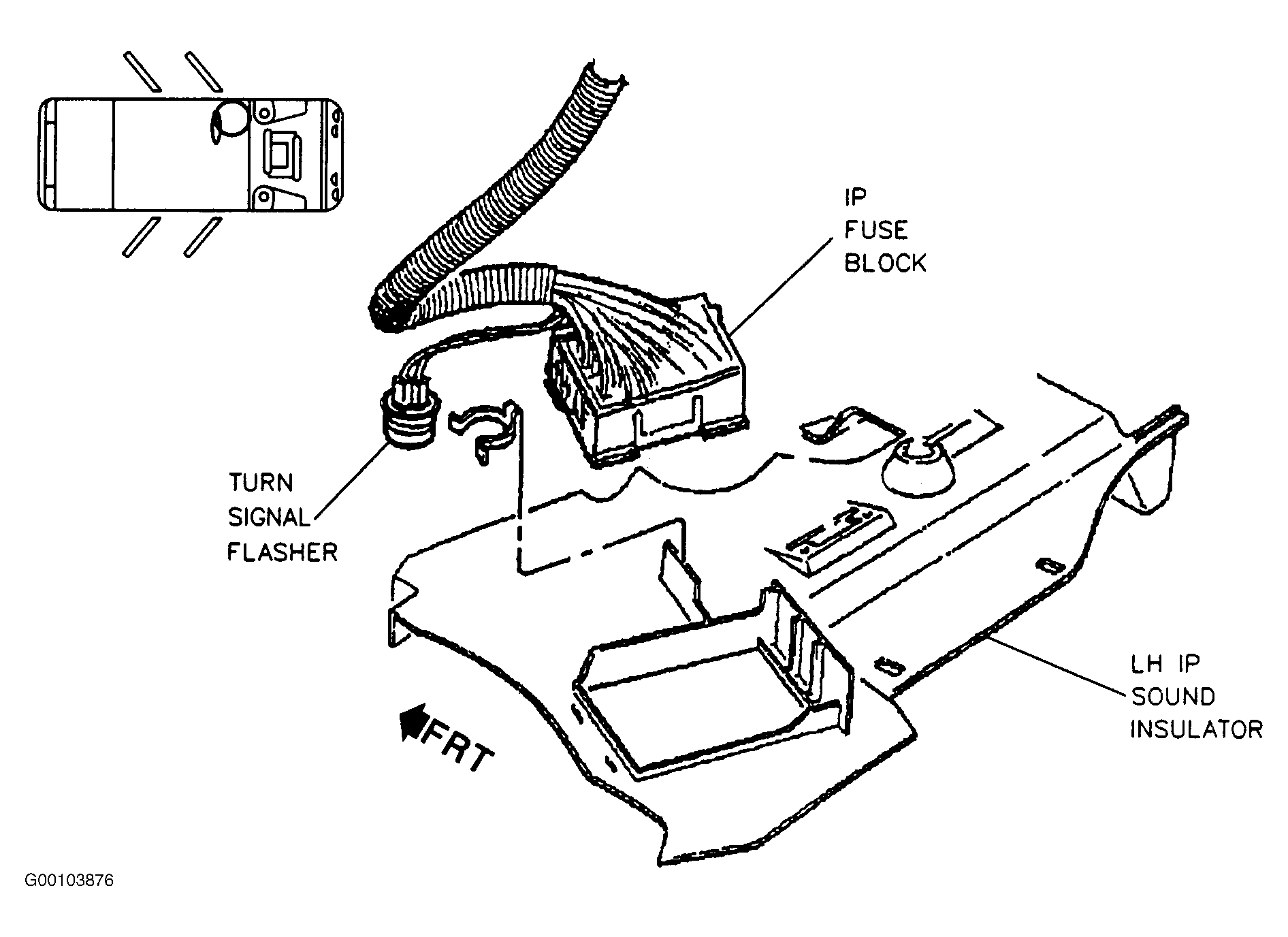Buick LeSabre Custom 1998 - Component Locations -  Locating Instrument Panel Fuse Block