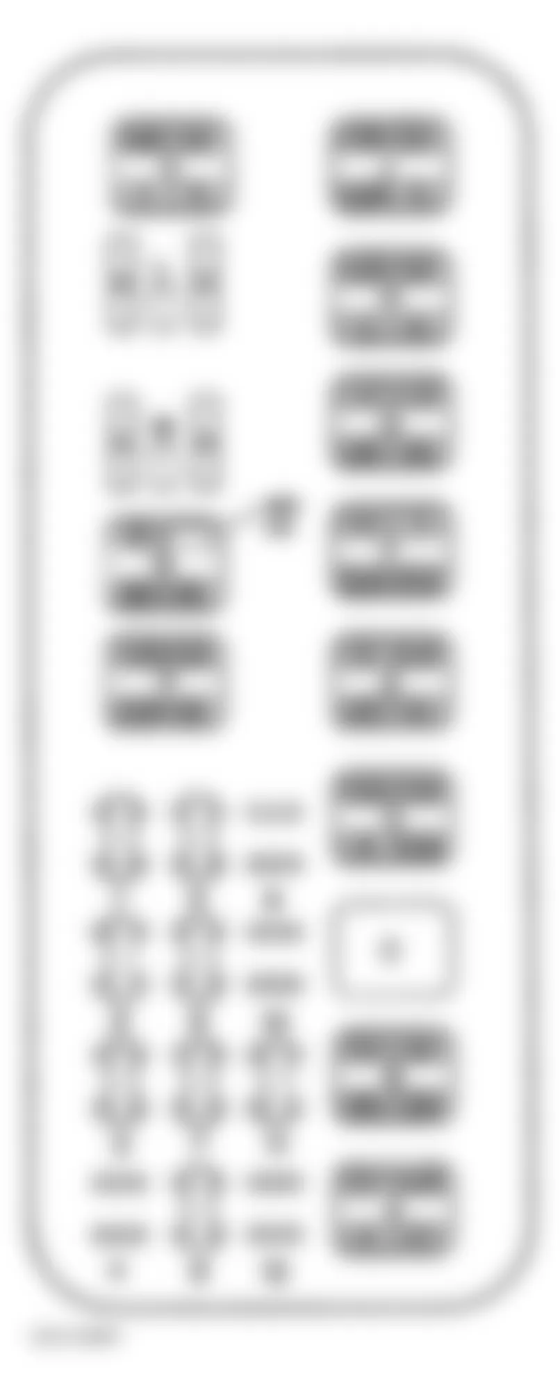 Buick LeSabre Custom 1999 - Component Locations -  Identifying Right Hand Instrument Panel Fuse Block Components